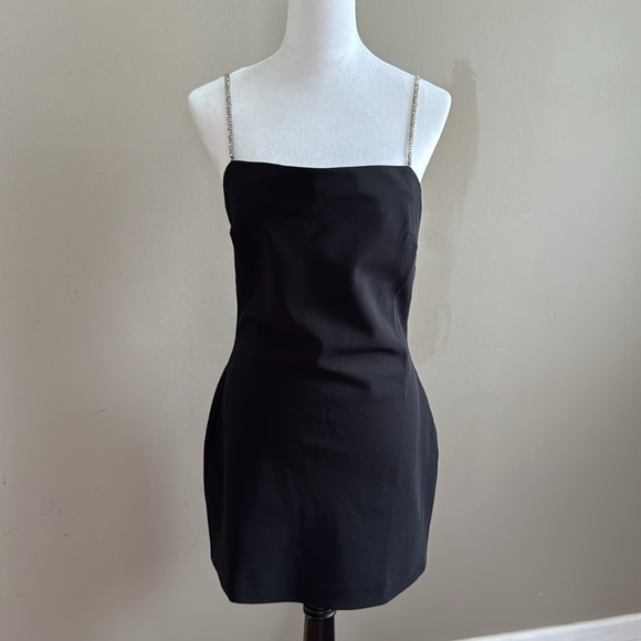NBD Revolve Renata Rhinestone Straps Backless Mini Black Party Dress Size M - Picture 4 of 13